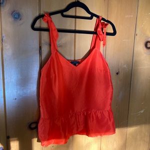 Red Jcrew tank with Bows Satin